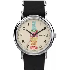 TIMEX - Reloj Unisex TW2V29800 Weekender Coca Cola Correa Nylon - Negro
