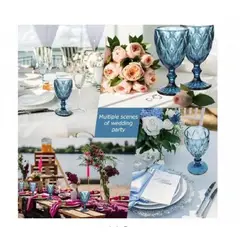 GENERICO - Copas Labradas Azules de Calidad 6 pzas A1