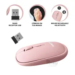 GENERICO - Raton Perfecto para Trabajo M500-3m Rosado Y+Gift Stickers