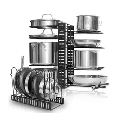 GENERICO - Soporte Organizador de Tapas y Ollas en Color Negro