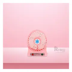GENERICO - Ventilador Elegante Mini de Viajes Rosado Y+Regalo Stickers