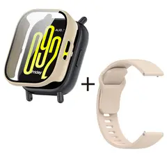 GENERICO - Bumper Protector Beige + Correa para Redmi Watch 5 Active Beige