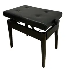 GENERICO - BANQUETA DE BASE DE MADERA AJUSTABLE, COJIN CUERINA COLOR NEGRO