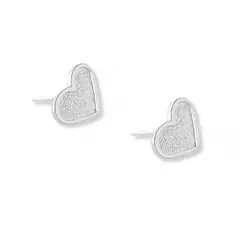 AMBAR JOYERIA - Arete de Plata 925 Corazon Texturado 10