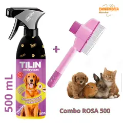 GENERICO - ANTIPULGAS "TILIN" FRASCO x 500 Ml + PEINE (COMBO ROSADO 500)