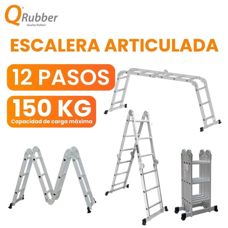 Escalera multiposición articulada de aluminio 12 peldaños 3.5 M -