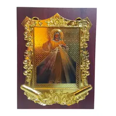 GENERICO - Retrato Cuadro Religioso Jesus de la Divina Misericordia Pergamino 17cm