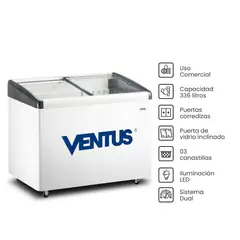 VENTUS - Congeladora horizontal 336L - Función dual y Frío estático- Blanco- CTV-340I