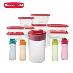 RUBBERMAID - Pack herméticos x16 más jarra y botellas x4