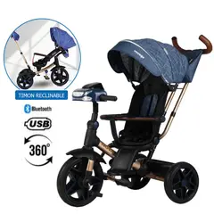 VOYAGE - Triciclo Giratorio 5 en 1 Nova USB Bluetooth Azul