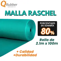 QRUBBER - Malla raschel 80% 100 M x 2.1 M verde
