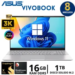 ASUS - Laptop S5507QA-MA013W Snapdragon X PLUS X1P-42-100, 15.6"Oled, Ram 16GB, SSD 1TB, Windows 11