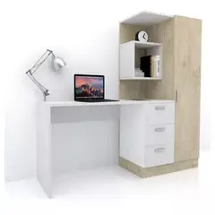 GENERICO - Escritorio con estantes Yuno color Blanco R&R Muebles