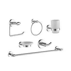XM - KIT DE BAÑO 6 PIEZAS REDONDO SATINADO72200