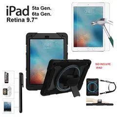 GENERICO - Case + Mica + Lapiz iPad 9.7 5ta 6ta 2017 / 2018 Funda Protector Armor