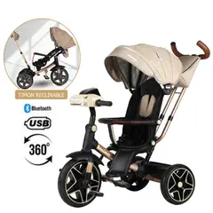 VOYAGE - Triciclo Giratorio 5 en 1 Nova USB Bluetooth Beige