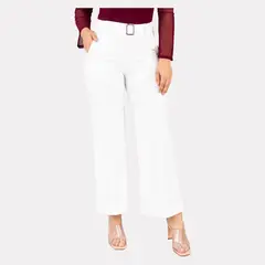 GENERICO - Pantalón Corte Recto Scuba con hebilla Karina Mujer