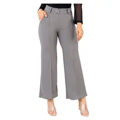 GENERICO - Pantalón Corte Recto Scuba con hebilla Karina Mujer