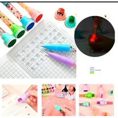 GENERICO - Pack 3 Boligrafo mágico, sello decorado