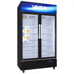 Ventus - Visicooler 2 Puertas 900L - No Frost, Doble vidrio y Luz LED - Negro- LG-900TC