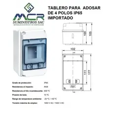GENERICO - TABLERO PARA ADOSAR DE 4 POLOS IP65 IMPORTADO
