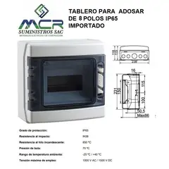 GENERICO - TABLERO PARA ADOSAR DE 8 POLOS IP65 IMPORTADO