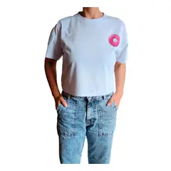 GENERICO - Polo Mujer Crop Top Dona - Nathalie Love It - Blanco