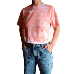 GENERICO - Polo Mujer Crop Top Tie dye - Nathalie Love It - Melón