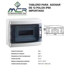 GENERICO - TABLERO PARA ADOSAR DE 12 POLOS IP65 IMPORTADO