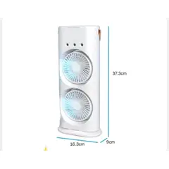 GENERICO - VENTILADOR DOBLE AIRE FRIO Y HUMIDIFICADOR CON CONTROL REMOTO CON USB