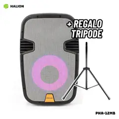 HALION - PARLANTE ACTIVO 1500W 2UHF MIC BATERIA - PHA-12MB + TRIPODE