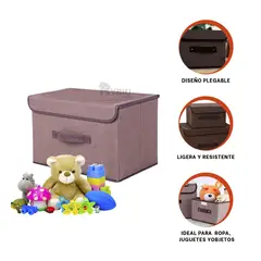 GENERICO - Cajon Optimo de Niños 25x19x16 Tono Marron Y+Regalo Stickers