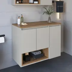 GENERICO - Mueble de Baño Saimori Blanco y Marrón R&R MUEBLES