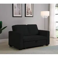 BARAKA HOME - Sofá Cama Skopie con 2 Almohadas 1.5 Plz - Negro