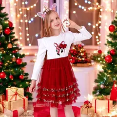 GENERICO - VESTIDO PARA NIÑA BEBE NAVIDAD ELEGANTE