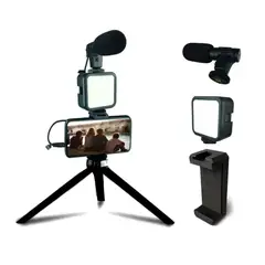 GENERICO - Kit Creación de Video Blog para Celular Luz Led Trípode Micrófono