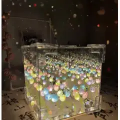 GENERICO - LAMPARA ESPEJO CUADRADO DE TULIPANES INFINITOS MULTICOLOR