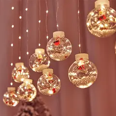 GENERICO - Cascada guirnalda Navidad esfera PAPA NOEL 3mt Ambar