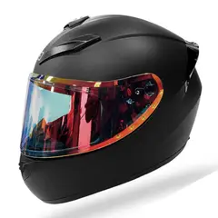 GENERICO - CASCO MOTO REVOX NEGRO MATE VISOR DIURNO