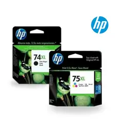 HP - Kit Tinta 74 XL, 75 XL Negro, Tricolor