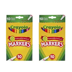 CRAYOLA DOUGH - Packx2 Crayola Markers Plumones Línea Fina Cj x 20 Unidades