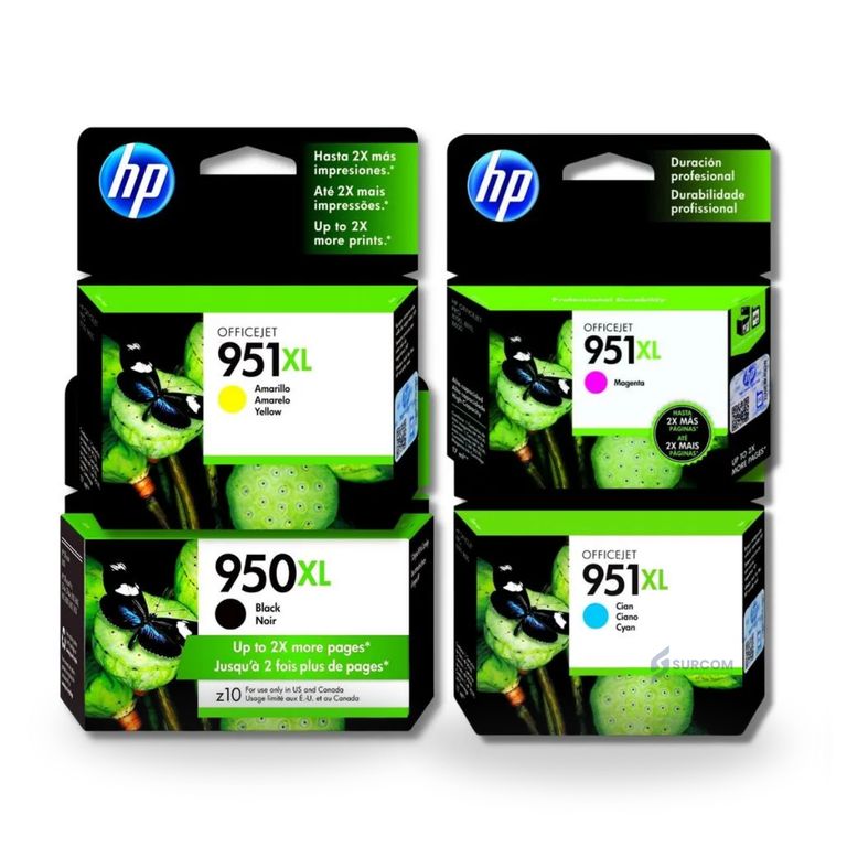 Kit Tinta 950XL 951XL Cyan Magenta Amarillo Negro