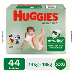 HUGGIES - Pañal Active Sec Xpad Talla XXG 44 unid