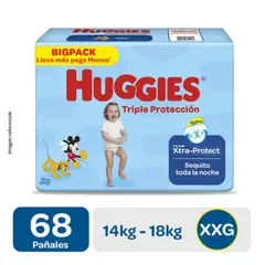 HUGGIES - Pañales Triple Protección Xtra Big Talla XXG 68 unid