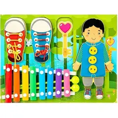 GENERICO - Tablero Ocupacional Montessori de Percusión y Enhebrado