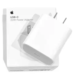 APPLE - Cargador 20W Tipo C Original Y Carga Rápida - Blanco
