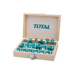 TOTAL TOOLS - SET DE FRESAS 6MM 12PZS PARA RUTEADORA FRESADORA TOTAL