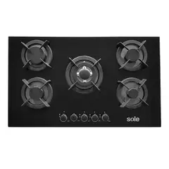 SOLE - Encimera de Vidrio Templado con 5 Quemadores 90 cm SOLCO069.