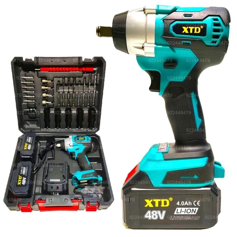 Llave De Impacto Con Accesorios 1/2 48v Industrial 360 N.M