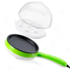 GENERICO - Hervidor Y Sarten Freidor De Huevos y Carne Eléctrico 2 en 1 Verde